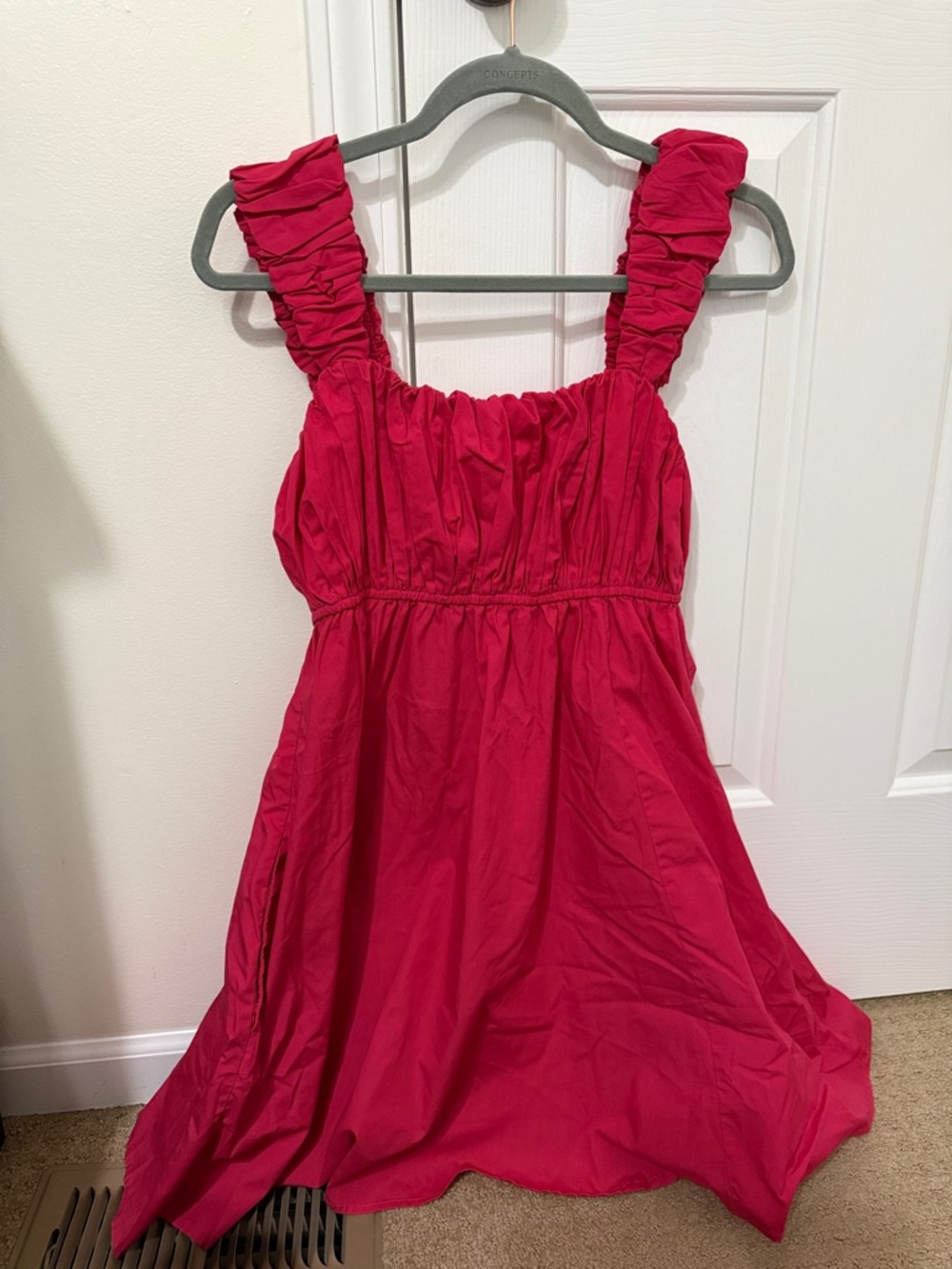 Abercrombie & Fitch Hot Pink Ruffled Strap Mini Dress